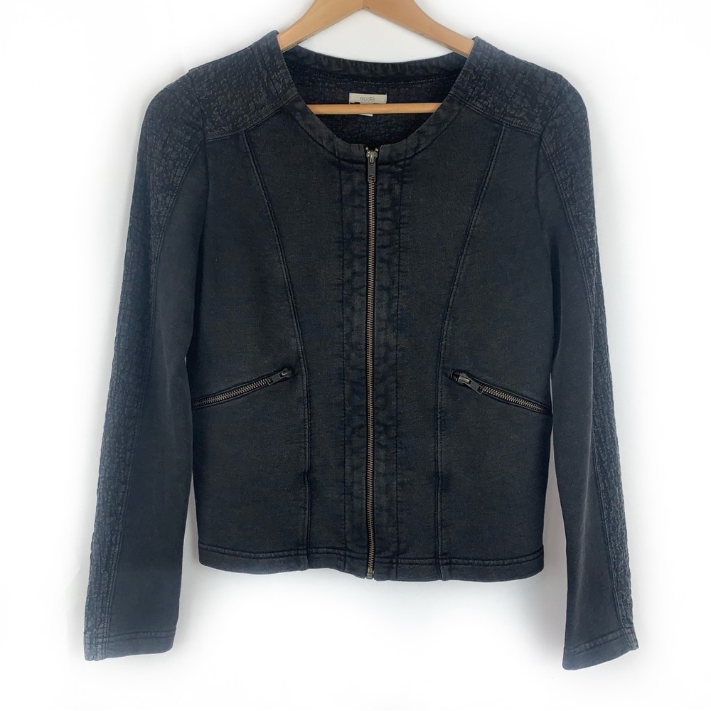 Urban Outfitters Ecote Knit Zip Front Jacket Quilted Details